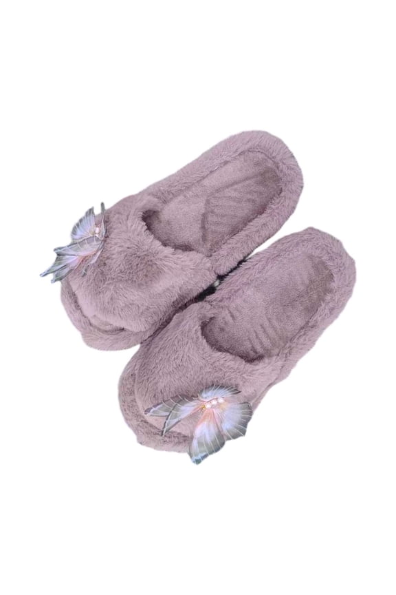 Brown Sandals For Ladies Indoor Home Comfortable Foot Feel Decoration Flat Soft Warm Fall Winter Casual Footwear For Home Use And Relaxation Size 42