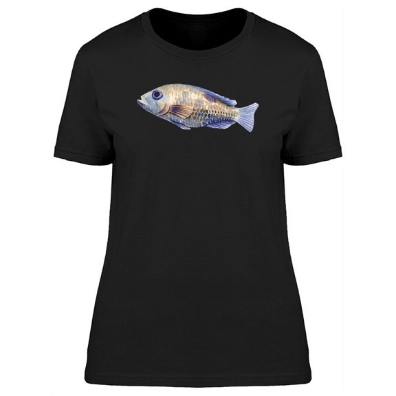 Brown Scaled Fish Watercolor Tee Women's -Image by Shutterstock