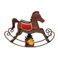 thumbnail image 1 of Brown Scandinavian Iron Rocking Horse For Christmas Window Tabletop Display, 1 of 4