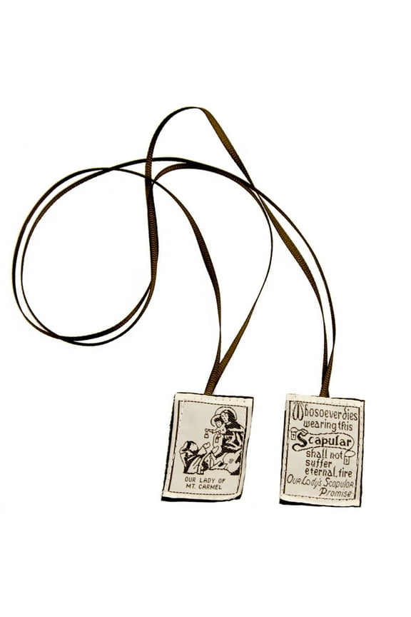 Brown Scapular Of Our Lady Of Mount Carmel Devotional Garment Catholic Necklace