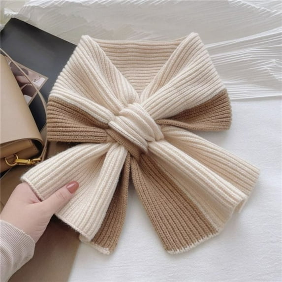 Brown Scarf Winter Color Matching Scarf Versatile Windproof Neck Scarves for Women