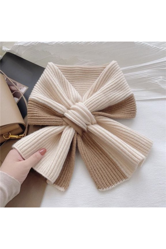 Brown Scarf Winter Color Matching Scarf Versatile Windproof Neck Scarves for Women