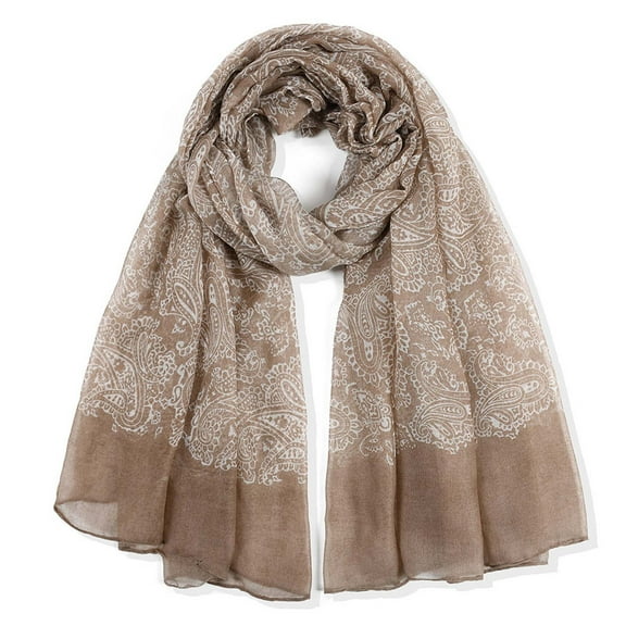 Brown Scarfs Scarf Women Fashion Cashew Printing Paris Gauze Scarf Tie Scarf Prevents In Cape Large Scarf
