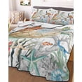 thumbnail image 1 of Brown Sea Turtle Coastal Twin XL Size Down Alternative Comforter,Lightweight Comforter Quilt Bedding Set with Pillow Shams Summer Beach Coral Starfish Nautical Bed Comforter Duvet Insert 68"x98", 1 of 7