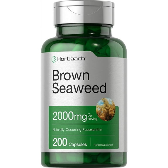 Brown Seaweed Extract Capsules 2000mg | 200 Pills for Men and Women | by Horbaach