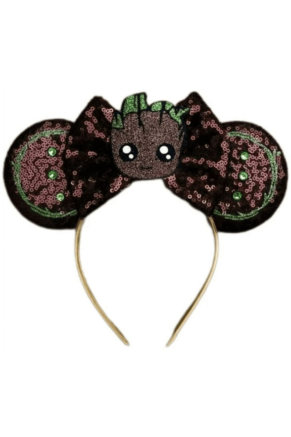 Brown Sequin Mickey Minnie Ears Headband / Minnie Inspired Princess Ears / Minnie Headband