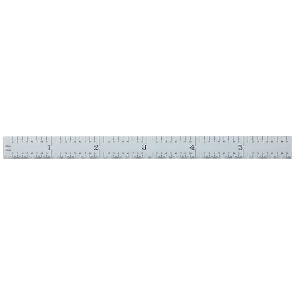 Brown & Sharpe 599-323-603 Chrome Finish Tempered Steel Rule, 6' Length