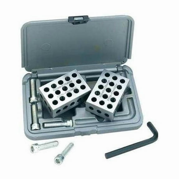 Tesa Brown & Sharpe Blocks Set,3" L x 2" W x 1" H,23 Holes 599-750-10