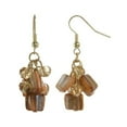 thumbnail image 1 of Brown Shell & Goldtone Bead Cluster Drop Earrings, 1 of 1