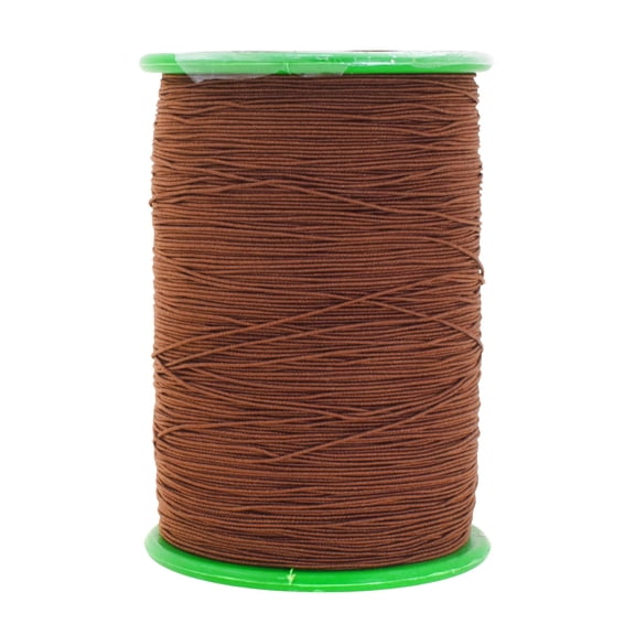 Brown Shirring Elastic Thread 0.6mm Thin for Sewing Knitting Smocking, 546 Yards Fine Stretch Yarn, DIY Craft Elastic Sewing Machine Thread