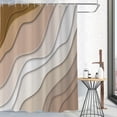 thumbnail image 1 of Brown Shower Curtain, Brown Ombre Aqua Beach Waves Abstract Ocean Modern Bathroom Curtain Home Decor Waterproof Fabric Machine Washable with 12 PCS Hooks,72" Wx72 L, 1 of 6