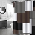 thumbnail image 1 of Brown Shower Curtain Modern Bathroom Accessories Decor Black Gray White Shower Curtain Set with 12 Hooks 72x72 Inches, 1 of 6
