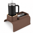 Brown Silicone Couch Cup Holder Tray with Anti-Slip Design for Drinks ...