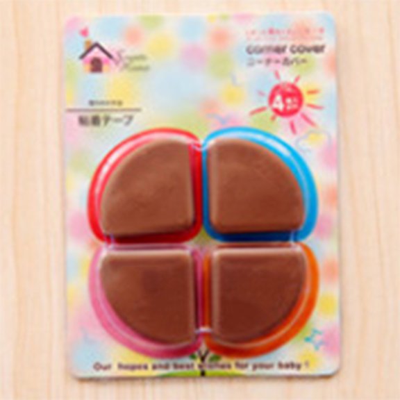 Brown Silicone Table Corner Guards for Safe Home - Soft Edge Cushions Childproofing Essentials