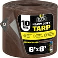 thumbnail image 1 of 6 ft. x 8 ft. Heavy-Duty Commercial Brown/Silver Tarp Cover 10 Mil Thick Weave Material, Waterproof, 1 of 7