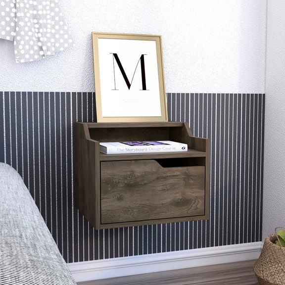 Brown Single-Drawer Design - Clear Assembly Steps - Living Room Side Table - Spacious Dual-Tiered Shelves