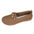 thumbnail image 1 of Women's Lightweight Knit Loafers Breathable Slip On Casual Walking Shoes Low Wedge Non Slip Tennis Shoes Brown Size 7.5, 1 of 7
