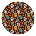 thumbnail image 1 of Brown Skull Marigold Pattern Round Fitted Tablecloth with Elastic Edge,Dining Table Cover Waterproof,Outdoor Round Tablecloth for Camping,Dining,Indoor and Outdoor, 1 of 7