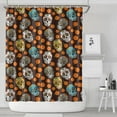 thumbnail image 1 of Brown Skull Marigold Pattern Shower Curtain 84"x72" ,Bathroom Decorative Shower Curtains Set with 12 Hooks,Modern Waterproof Washable Shower Curtain, 1 of 6