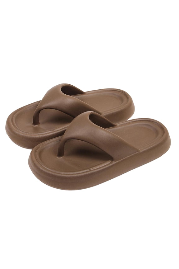 Brown Slippers Indoor Shoes Comfortable Soft Sole Thick Sole Casual Home Footwear For Men And Women Pair Of House Slippers With Eva Sole Lightweight 0.31 Pounds