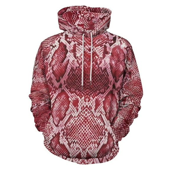 Brown Snakeskin Men's Women Vintage 3D Hooded Sweatshirt - All-Season Loose Fit Streetwear