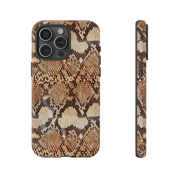 Brown Snakeskin Print iPhone 15 Case-iPhone-Animal Print Case-iPhone Case