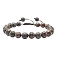 thumbnail image 1 of Brown Snowflake Obsidian Crystal Bracelet - 8mm Beaded Bracelet and Healing Stones, 1 of 5