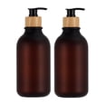 thumbnail image 1 of qolami Brown Soap Dispenser, 2 Pack Hand Soap Dispensers, Plastic Hand and Dish Dispenser for Kitchen, Refillable Liquid Soap and Lotion Dispensers Bottle, 1 of 8