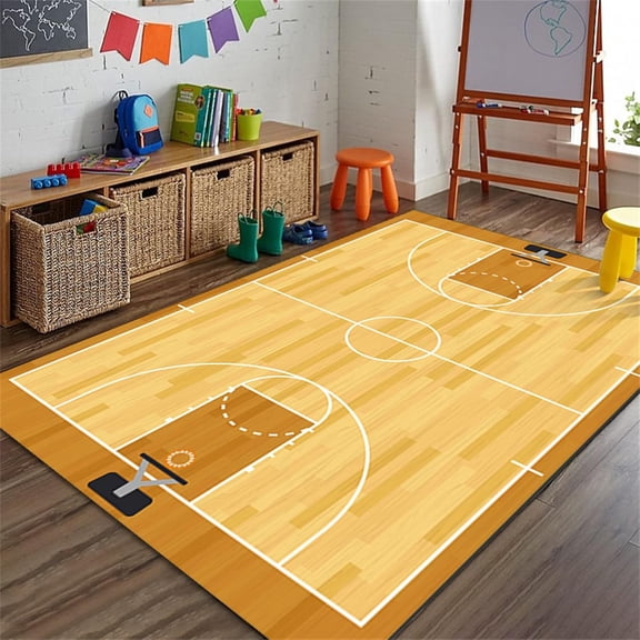 Brown Soccer Field Floor Carpet, Suitable For Children's Room Game Carpet, Suitable For Living Room Bedroom Children's Room Game Room Kindergarten Non-Slip Washable 2x3ft