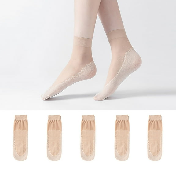 Brown Socks 10 Pack Women's Nylon Socks Ankle High Pantyhose