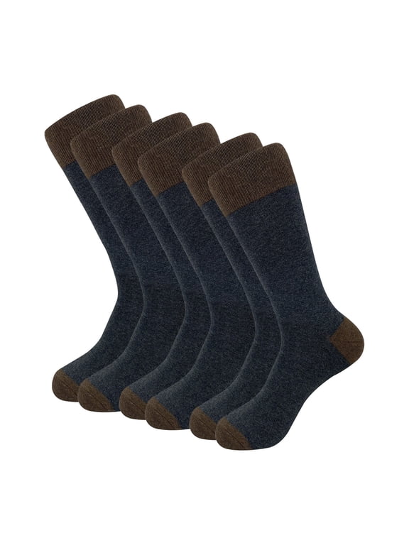 Brown Socks 3 Pairs Of Men's Casual Dri Tech Control Crew Socks Breathable Stockings