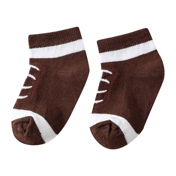 Brown Socks Children Socks Fashion Trend New Pattern Football Baseball Football Pattern Summer Thin Comfortable Cute Socks