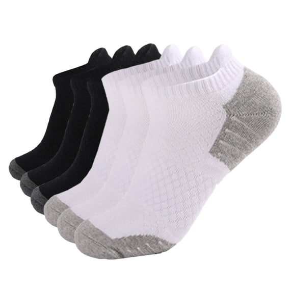 Brown Socks Men and Women Athletic Running Socks 6 Pairs Breathable Low Cut Sports Socks with Cushioning Ankle Socks