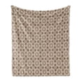 thumbnail image 1 of Brown Soft Flannel Fleece Throw Blanket, Tile Pattern with Squares Rhombuses and Stars Geometric Mosaic Design, Cozy Plush for Indoor and Outdoor Use, 60" x 80", Pale Brown Off White, by Ambesonne, 1 of 6