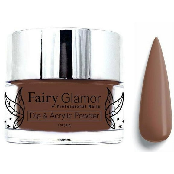 Brown Solid Dip and Acrylic Nail Powder - Chocolate Cake - Fairy Glamor
