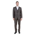thumbnail image 1 of Brown Solid Shiny Sharkskin 3-PC Regular Modern Fit Suits, 1 of 4