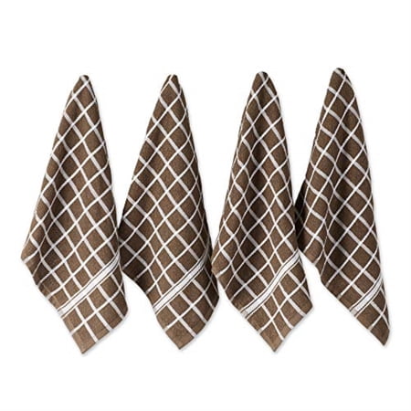 DII Brown Solid Windowpane Terry Dishtowel 4 Piece