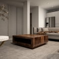 thumbnail image 1 of Brown Solid Wood Low Profile Coffee Table, 38.2 In. X In., 14.7 D, Fascinating Width Depth, Brown, Charming, 1 of 2