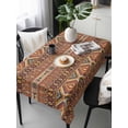 thumbnail image 1 of Brown Southwest Aztec Tablecloth Rectangle Table Cloth 60x120, Waterproof Tablecloth Outdoor Table Cloth, Farmhouse Vintage Geometric Washable Table Cover for Kitchen Dinning Party, 1 of 8