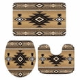 thumbnail image 1 of Brown Southwest Bath Mat 3 Piece Bathroom Rug Set, Boho Aztec Ethnic Abstract Geometric Non Slip Bath Rug Contour Mat and Toilet Lid Cover, Absorbent Shower Mats Soft Bath Rugs and Mats Sets, 1 of 8