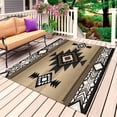 thumbnail image 1 of Brown Southwest Outdoor Rug 4x6 Ft, Non Slip Washable Area Rug, Farmhouse Boho Aztec Geometric Neutral Patio Rugs Carpet Runner, Large Floor Mat for Indoor/Outdoor Deck Porch Camping, 1 of 8