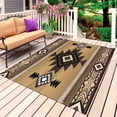 thumbnail image 1 of Brown Southwest Outdoor Rug for Patio/Deck/Porch, Non-Slip Large Area Rug 3 x 5 Ft, Boho Aztec Ethnic Abstract Geometric Indoor Outdoor Rugs Washable Area Rugs, Reversible Camping Rug Carpet Runner, 1 of 8