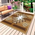 thumbnail image 1 of Brown Southwest Outdoor Rug for Patio/Deck/Porch, Non-Slip Large Area Rug 5 x 8 Ft, Western Rustic Ethnic Mexican Aztec Indoor Outdoor Rugs Washable Area Rugs, Reversible Camping Rug Carpet Runner, 1 of 8