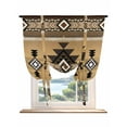 thumbnail image 1 of Brown Southwest Tie Up Curtains for Windows 45 Inch Length Balloon Curtains Kitchen Adjustable Balloon Window Shade Boho Aztec Ethnic Abstract Geometric Tie Up Valance Bathroom Curtain Window 52"x45", 1 of 6