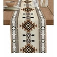 thumbnail image 1 of Brown Southwestern Table Runner Boho Ethnic Geometric Farmhouse Tablerunners 13 x 36 Inch, Table Decorations Tabletop Scarf for Summer Gathering Holiday Farmhouse Kitchen Dining Decor, 1 of 6