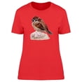 thumbnail image 1 of Brown Sparrow On Rock T-Shirt Women -Image by Shutterstock, Female Medium, 1 of 2