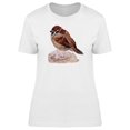 thumbnail image 1 of Brown Sparrow On Rock T-Shirt Women -Image by Shutterstock, Female x-Large, 1 of 2