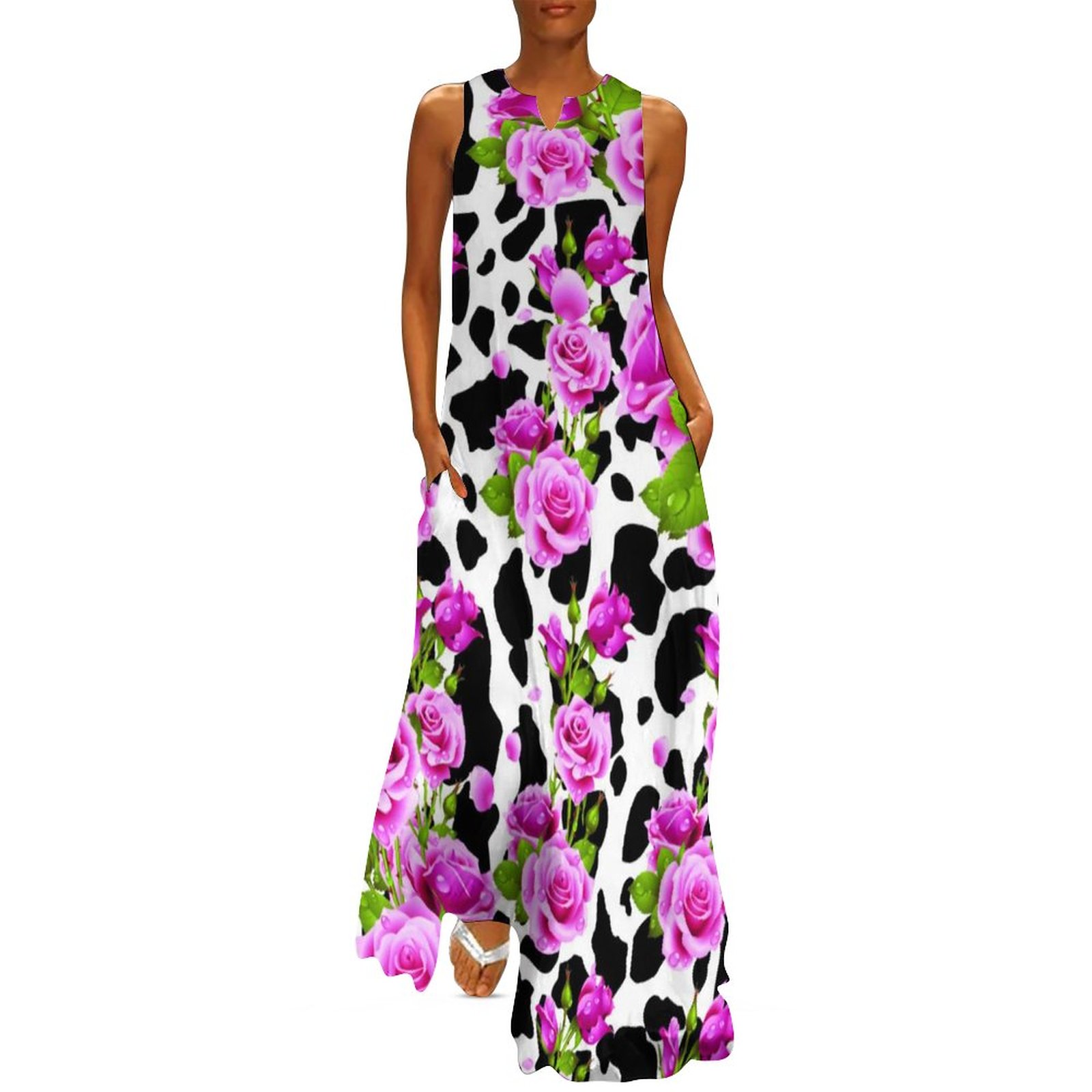 Colorful Cow Print Dress