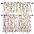 thumbnail image 1 of Brown Spring Floral Kitchen Curtains Sets for Windows 24 Inch Length, Flowers Botanical Elegant Pastoral Rod Pocket Window Treatments Tier Curtains and Valances Set for Bedroom/Bathroom, 1 of 8