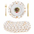 thumbnail image 1 of Brown Spring Floral Round 13 Inch Placemats Set of 6, Flowers Botanical Elegant Pastoral HeatResistant Non Slip Place Mats for Dining Table, Wipeable Braided Kitchen Table Mats for Housewarming, 1 of 9